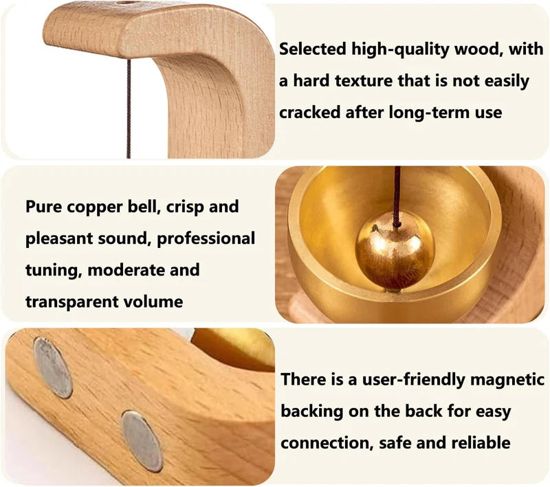 CRIYALE Serenity Wood Bell – Perfect for Home Décor, Door Opening & Housewarming Gifts (Light)