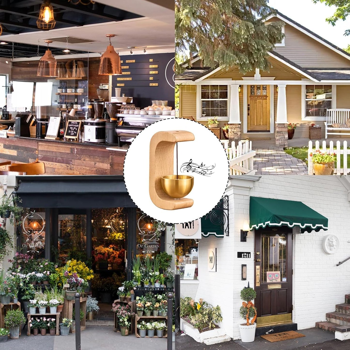 CRIYALE Serenity Wood Bell – Perfect for Home Décor, Door Opening & Housewarming Gifts (Light)