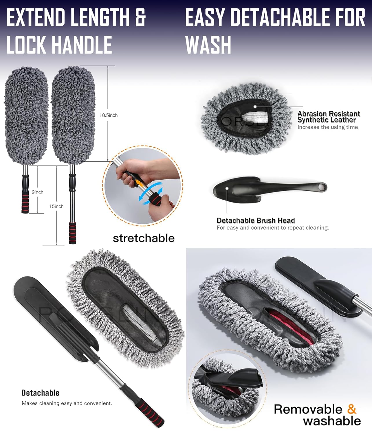 5Pcs Microfiber Car Duster Kit – Trusted Cleaning Kit for Car & Home! ✨”